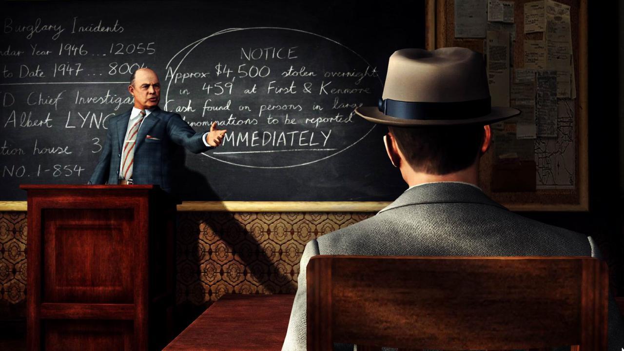 [29/09/2011] L.A. Noire - Ein wenig erinnert uns das Detektiv-Spiel an den Film-Klassiker L.A. Confidential mit Kim Basinger. Die Fälle samt Tatort-Analysen und Verhören sind wirklich sehr gut in Szene gesetzt - auch wenn die Verhöre manchmal etwas kompliziert sind.
