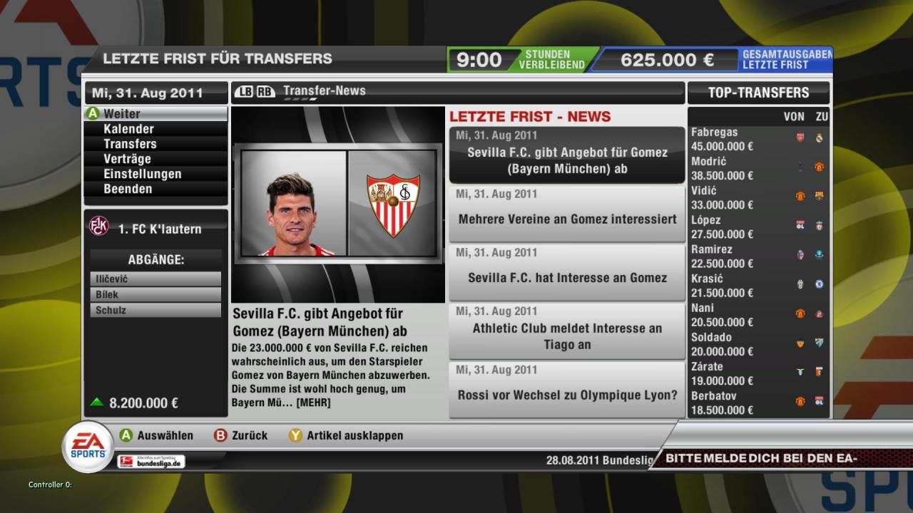 [22/09/2011] Detailtreue: Der Karriere-Modus in FIFA 12 wurde verbessertund ist viel authentischer als bei PES 2012.