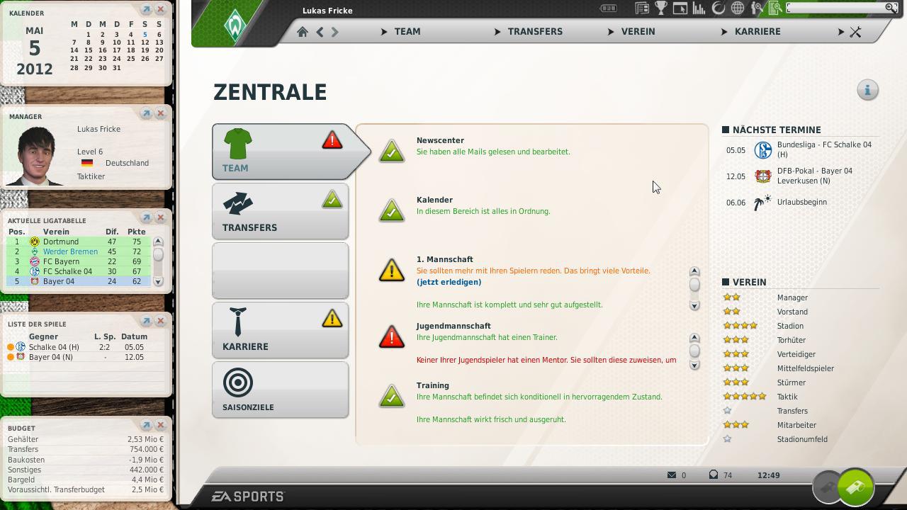 [11/10/2011] Fussball Manager 12 im Test: Wie gut ist der neue Fussball Manager dieses Jahr? (2)