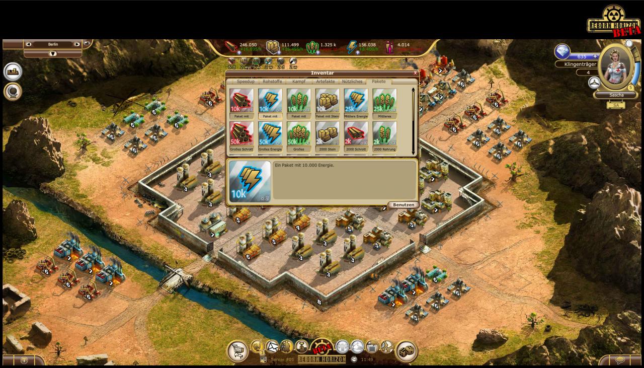 [26/10/2011] Reborn Horizon: Einsteiger-Tipps zum neuen Browserspiel, das in einer postapokalyptischen Endzeit spielt. (5)