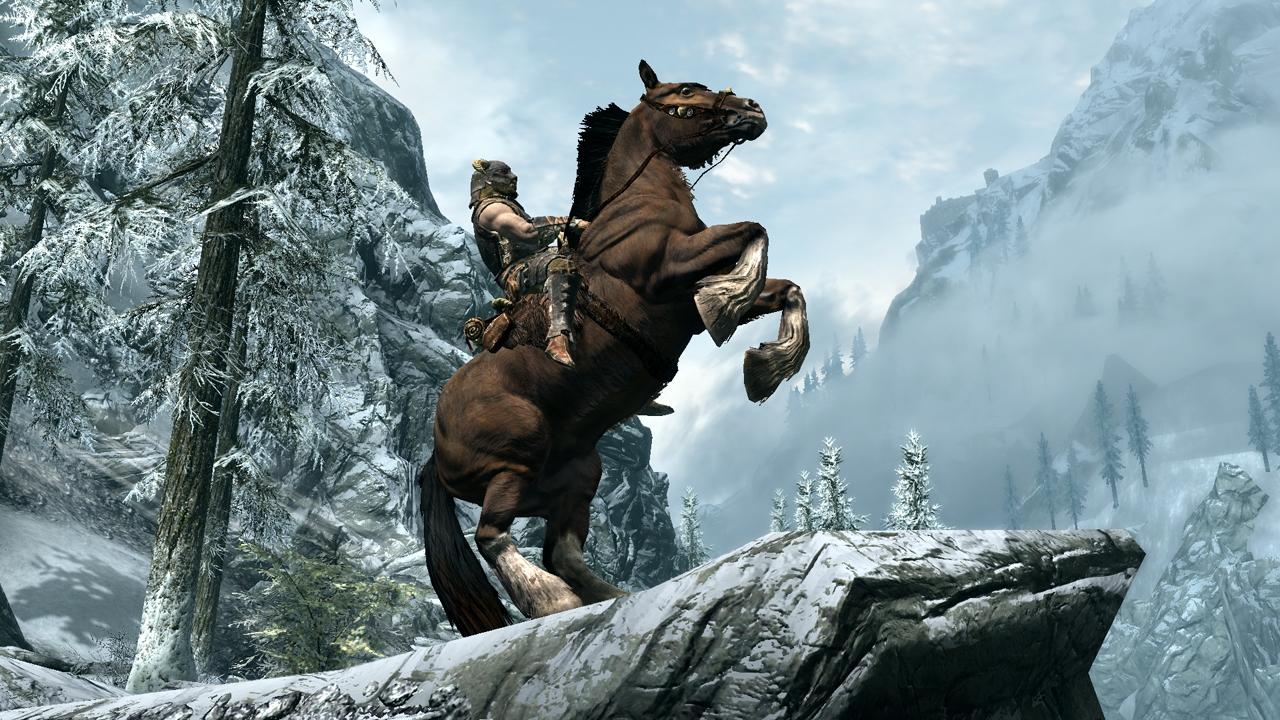 [08/11/2011] In The Elder Scrolls 5: Skyrim haben wir zwar keine Einhörner mehr, aber dafür interessiert sich unser Pferd nicht länger für die Gesetze der Physik und klettert jeden Berg hoch.