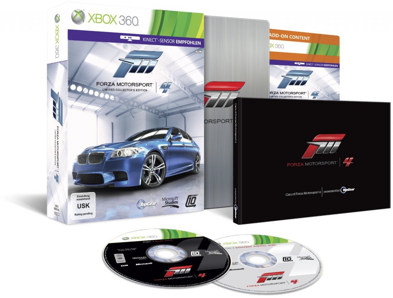 [25/11/2011] Forza Motorsport 4 - Limited Edition - Jede Menge Zusatzfahrzeuge bietet die Sonderedition zum Xbox 360-Rennspiel Forza Motorsport 4. Auch ein Artbook von Top Gear ist in der Limited Edition enthalten.