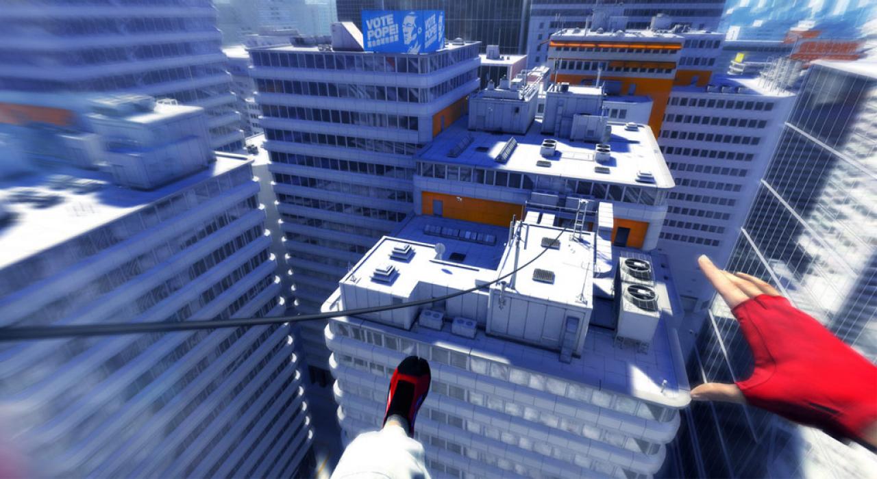 [28/11/2011] Mirror's Edge - Protagonistin Faith bewegt sich in dem temporeichen Action-Adventure hauptsächtlich auf den Dächern gigantischer Wolkenkratzer und muss desöfteren unter Zeitdruck meterhohe Abgründe überwinden. Da läuft selbst bei gestandenen Gamern der Panikschweiß von der Stirn.