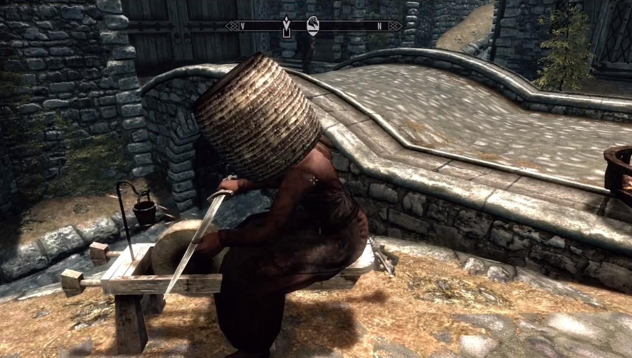 [11/11/2011] Nieder mit dem Establishment! In The Elder Scrolls 5: Skyrim schließen wir uns den Rebellen an und zerstören damit jegliche Monarchie. Dannach geht's in die Stadt, wo wir Körbe auf Leute stülpen.