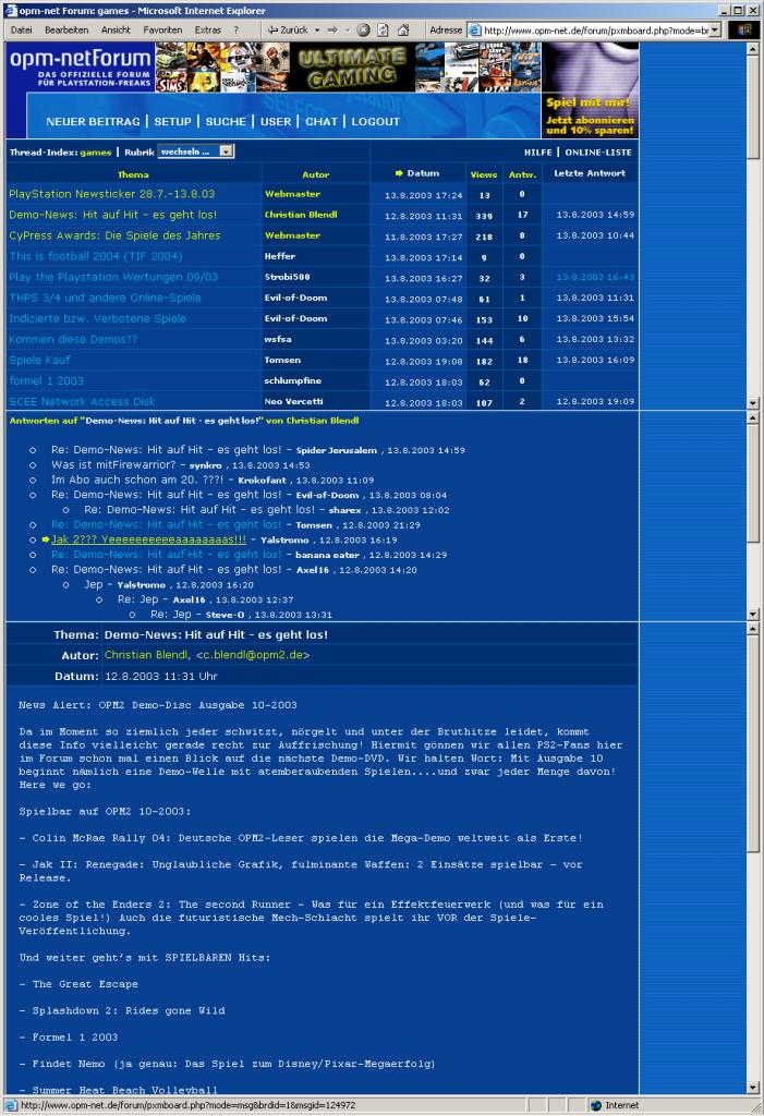 [05/12/2011] Pre-Cynamite: das 3-Frames-Forum der 