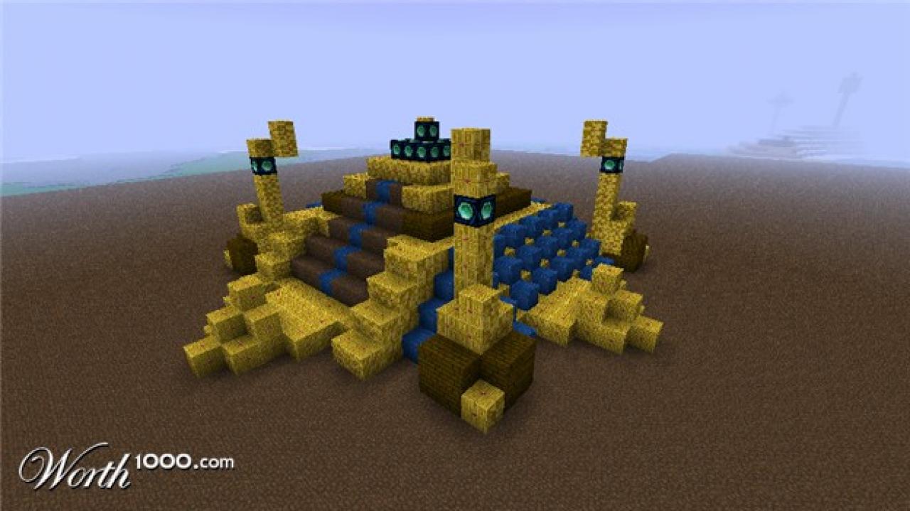 [25/01/2012] StarCraft - Protoss Nexus - Auch die Protoss aus StarCraft finden Einzug in die Block-Welt von Minecraft und so wurde kurzerhand der Nexus der Alienrasse Stein für Stein nachgebildet.