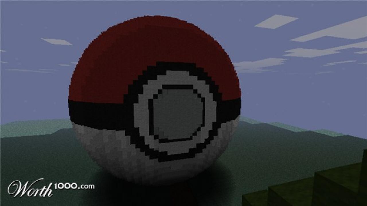 [25/01/2012] Pokémon - Das wichtigste Accessoire eines jeden Pokétrainers? Natürlich: Der Pókeball. Dessen Nachbildung in Minecraft kostete neben sechs Stunden Arbeit auch zwei Stunden Planung.
