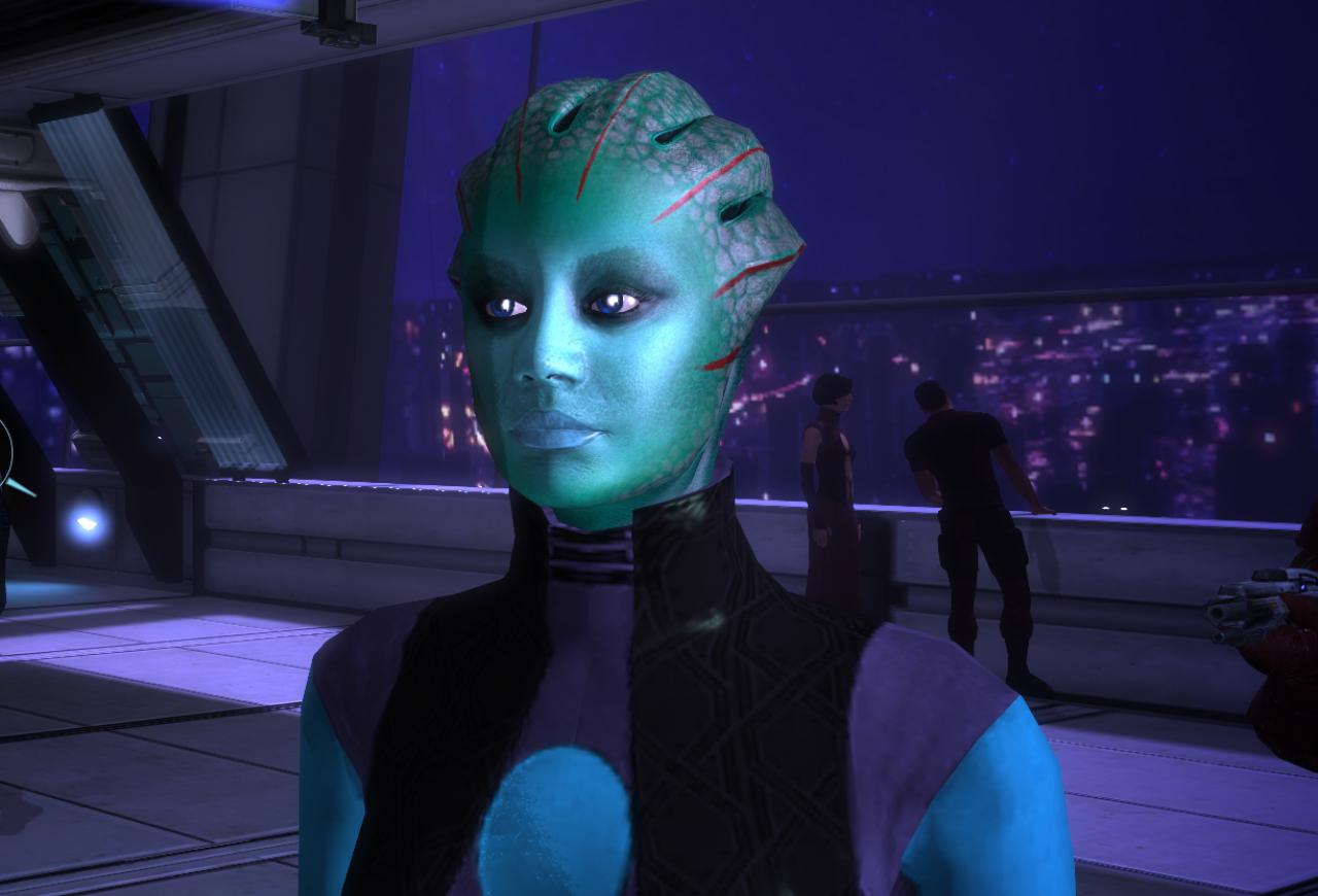[09/01/2012] Eine weitere Kuriosität aus Mass Effect 2 finden wir auf Illium. Auf der Bachelorparty sind ein Turianer, ein Salarianer und ein Mensch, die sich mit einer Asaritänzerin amüsieren. Jeder von ihnen behauptet aber sie würde aussehen wie ihre eigene Rasse. Sehen Asari nur so aus wie man es will?