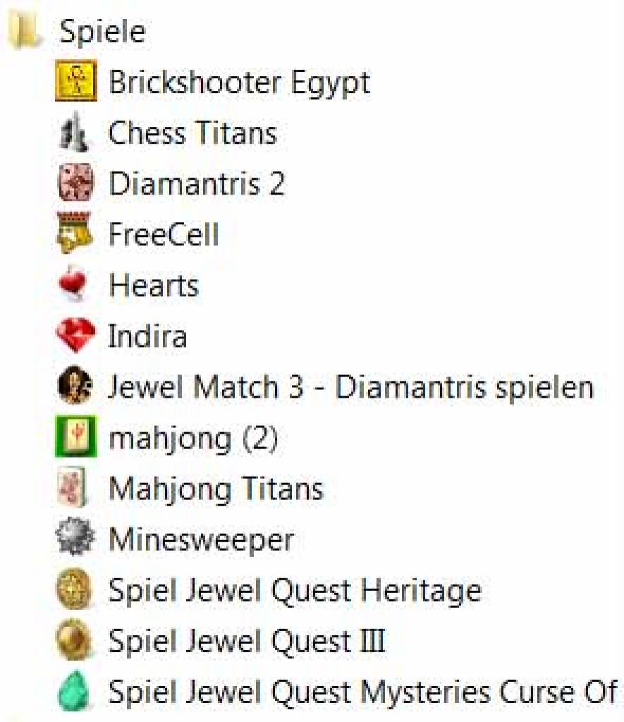 [25/01/2012] Das ist die Liste der Spiele meiner Mutter in der Windows 7 Partition...