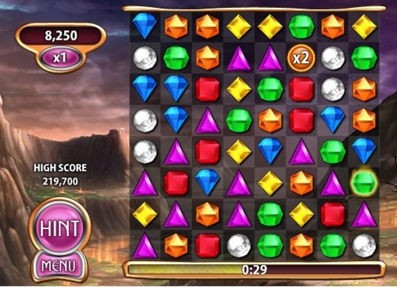 [26/03/2012] Bejeweled gilt als einer der Casual-Klassiker schlechthin und kommt dabei dem guten alten Tetris-Prinzip gleich. Ohne jegliche Story geht es ausschließlich darum, ein schnelles Auge und präzise Fingerfertigkeit zu beweisen, um einen möglichst hohen Highscore zu erzielen.