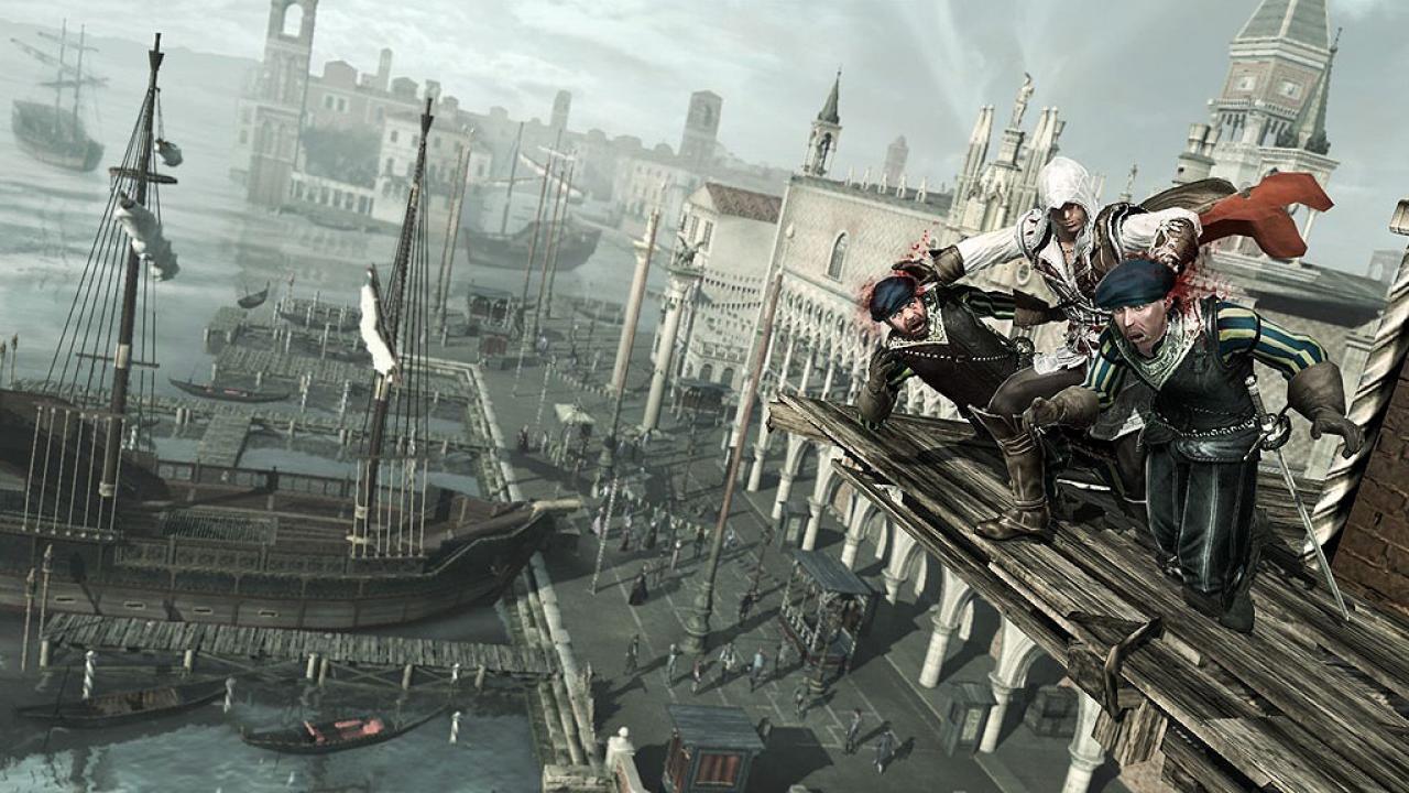 [24/04/2012] Assassin's Creed 2 - Florenz, Venedig und Rom - über fehlende Abwechslung kann man sich in der vielfach ausgezeichneten Fortsetzung nicht beklagen. Ubisoft hat die bedeutenden Renaissance-Metropolen mit viel Liebe zum Detail zum Leben erweckt. Viele historische Bauwerke finden sich in dem Assassinen-Abenteuer.