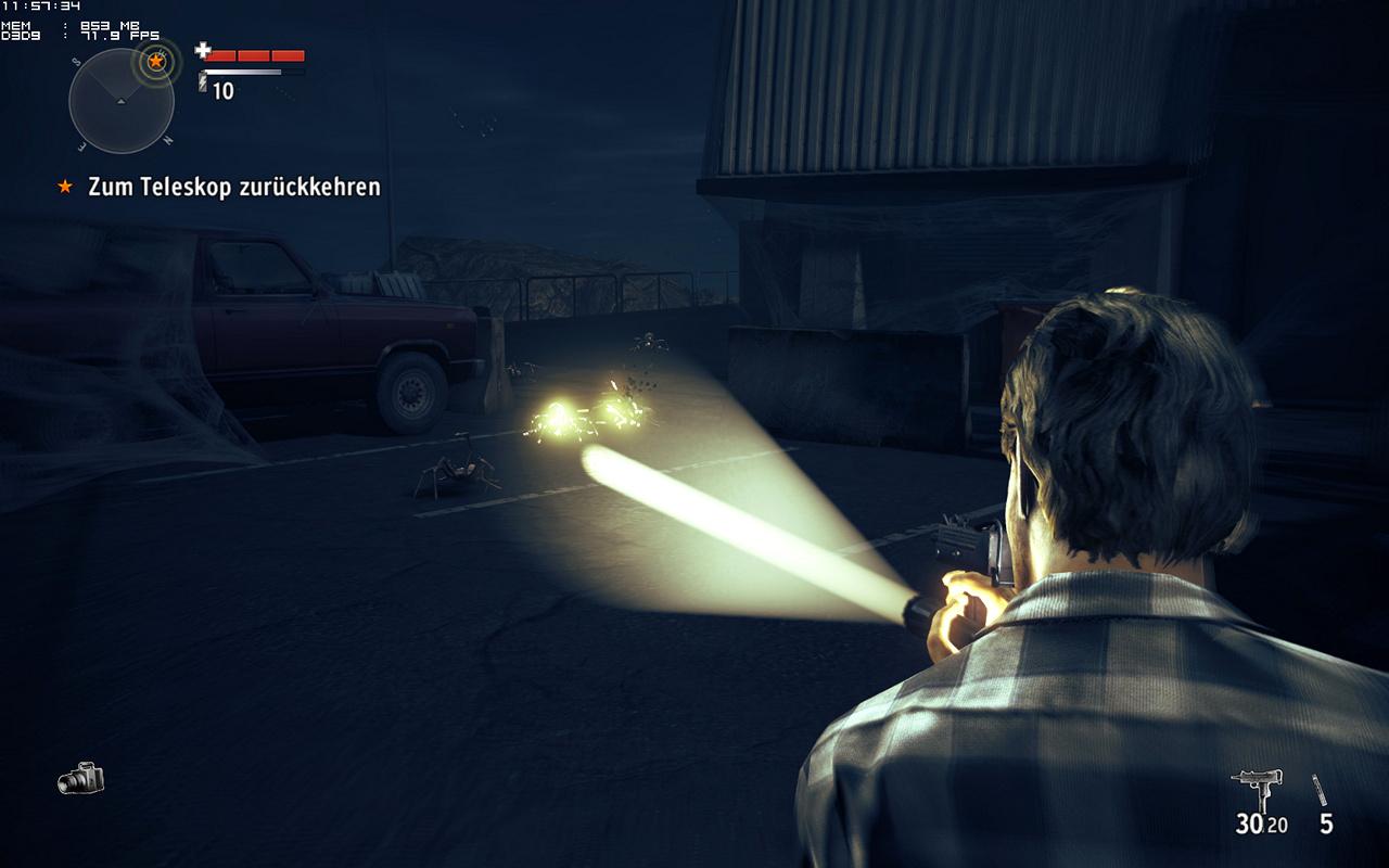 [20/05/2012] Alan Wake - Es besteht kein Grund zur Panik, wenn die Taschenlampe flackert und ihr euch in einem tiefen, dunklen Wald befindet. Macht sie einfach aus und wartet, bis sich die Batterie wieder aufgeladen hat!