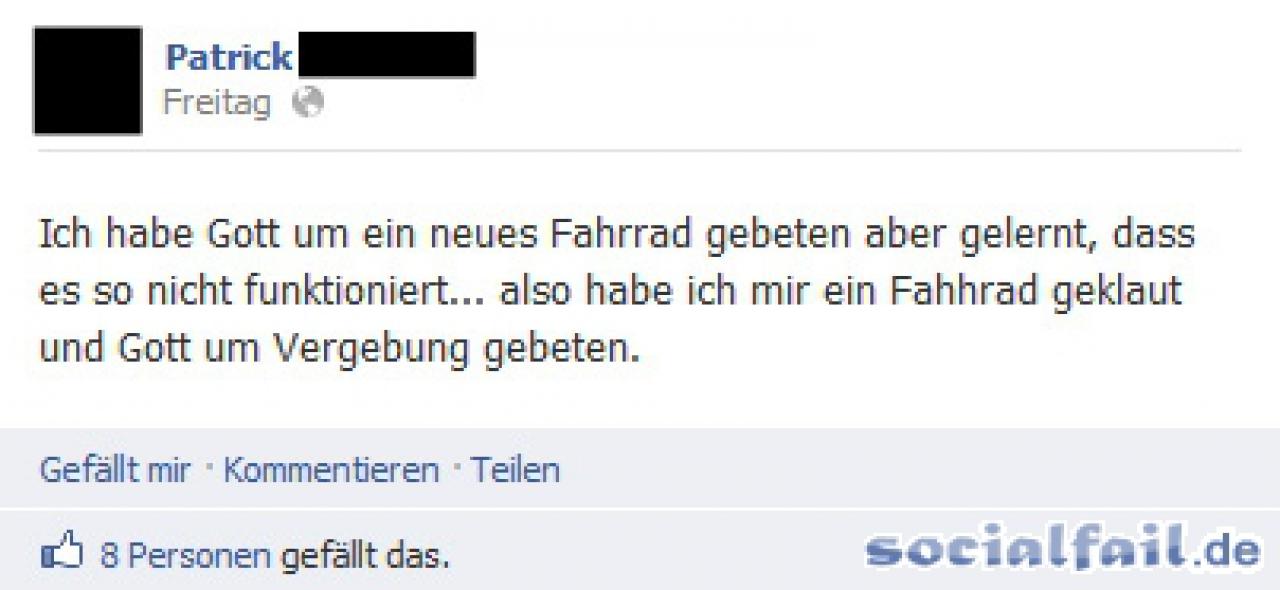 [24/05/2012] TOP 9: Gott um ein neues Fahrrad bitten.