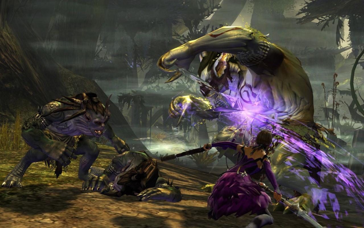 [26/06/2012] Guild Wars 5: Die Gilden haben immer noch nicht genug und geben sich auch im Jahr 2035 ordentlich auf die Mütze. Endlich gibt es eine richtige Open-World und bei Bedarf kann man sogar alleine spielen - mit bis zu 30 NPCs! Immer noch keine Abo-Gebühren, dafür zahlt man jetzt pro zurückgelegtem Kilometer! (Bild: Guild Wars 2)