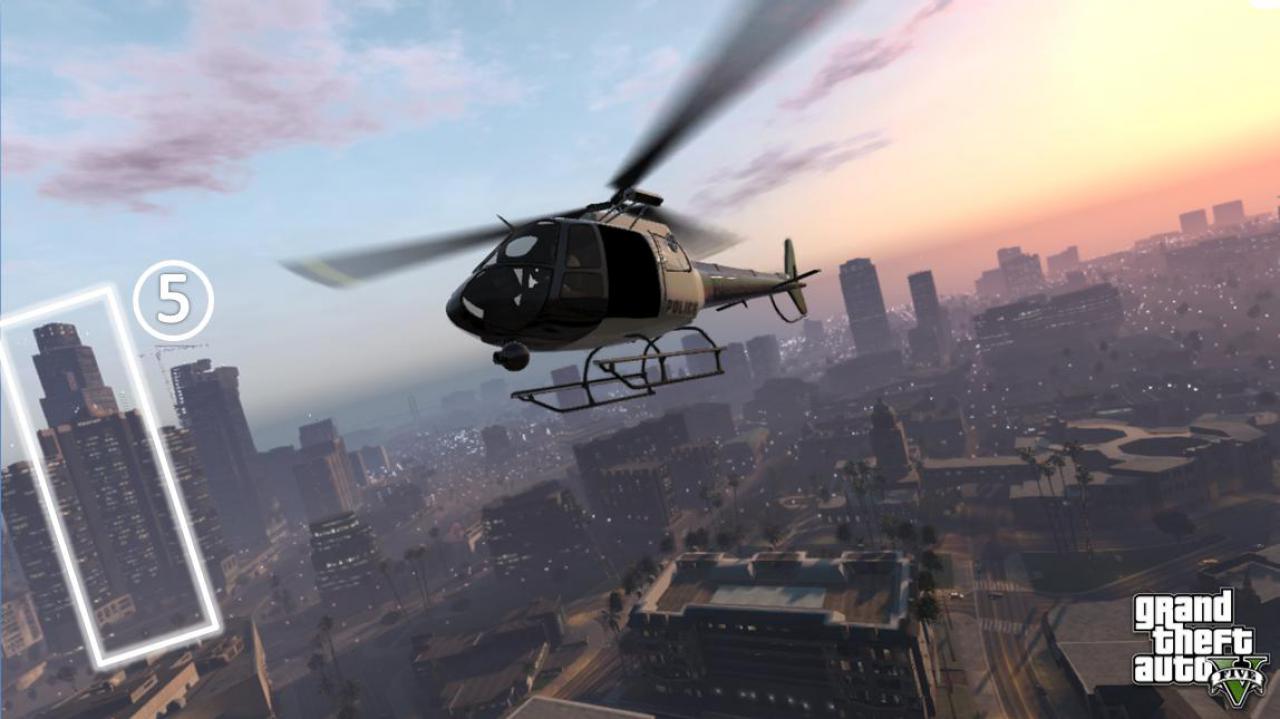 [24/07/2012] GTA 5-Screenshot: Nummer 5 - Falls es sich bei Nummer 4 tatsächlich um das Bonaventure-Gebäude in Los Angeles handelt, könnte Nummer 5 das US Bank-Gebäude sein, der schmalste Wolkenkratzer in L.A. Außerdem war der Tower Angriffsziel der Aliens im Kinofilm Independence Day.