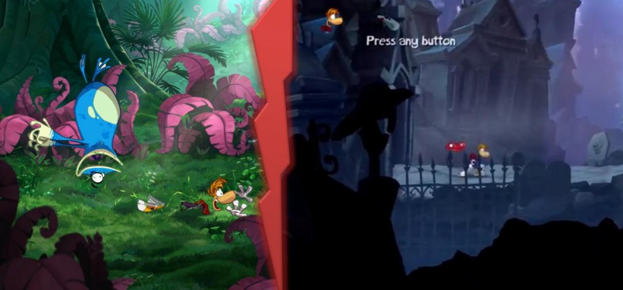 [05/09/2012] Rayman Origins Hüpft man anfangs noch feuchtfröhlich auf bunten Blumenwiesen umher, ist spätesten am Ende Schluss mit lustig. Im Bonus-Level 