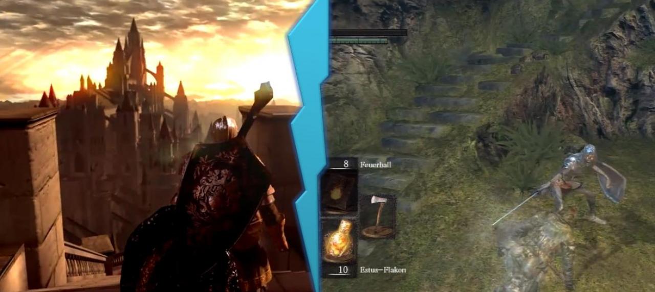 [05/09/2012] Dark Souls Der Name Dark Souls kommt nicht von ungefähr. Das Spiel besteht zum Großteil aus düsteren Landschaften. Im Abschnitt Anor Londo wird man jedoch mit einem romantischen Sonnenuntergang verwöhnt. Wenn das mal nicht ein Level-Change vom Allerfeinsten ist!