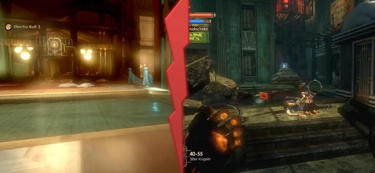 [05/09/2012] Bioshock 2 Durch die Augen einer Little Sister ist selbst die düstere Welt von Rapture zauberhaft. Zum Glück bietet ein Level im Spiel die Chance, diese Erfahrung auch selbst zu machen, bevor es wieder düster weitergeht... Uaahhhhh!