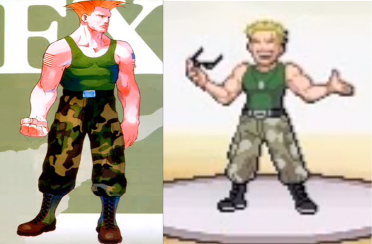[25/10/2012] Der beliebte Street Fighter-Veteran Guile hat einen Zwillingsbruder im Pokémon-Universum. Major Bob ist der Arenaleiter von Orania City und verkörpert ebenso wie Guile den Stereotypen eines amerikanischen Army-Offiziers. Die beiden gleichen sich bis auf die Schnürsenkel haargenau, lediglich die Hundemarke vermissen wir bei Guile.