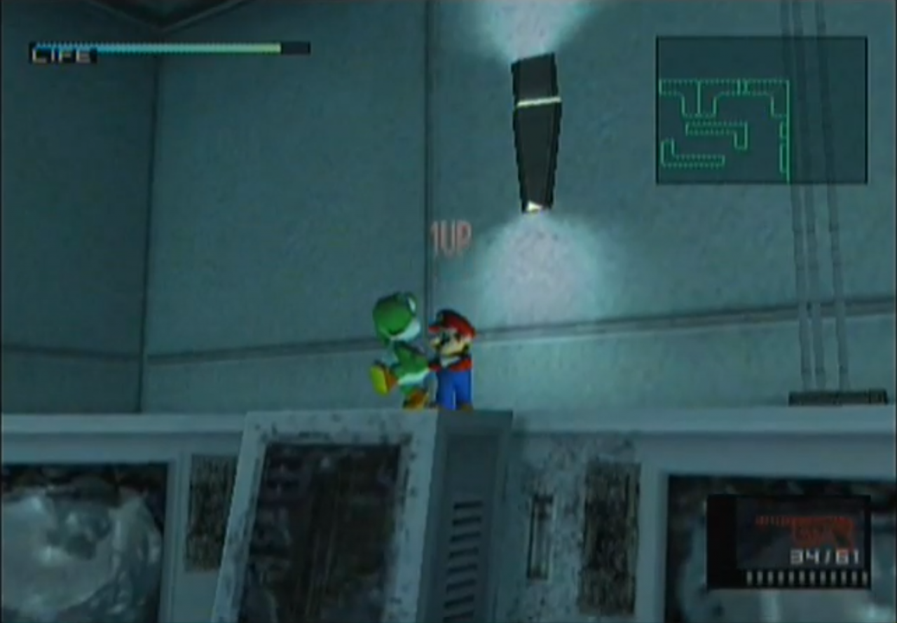 [11/10/2012] Im Remake des ersten Metal Gear Solid-Teils, Metal Gear Solid: The Twin Snakes für den Nintendo Gamecube, haben Silicon Knights und Konami passend zur Plattform die Nintendo-Charaktere Mario und Yoshi sowie einen Gamecube in Otacons Büro versteckt. Schießt ihr auf den Klempner, so erscheint ein 1UP mit dem dazugehörigen Geräusch.