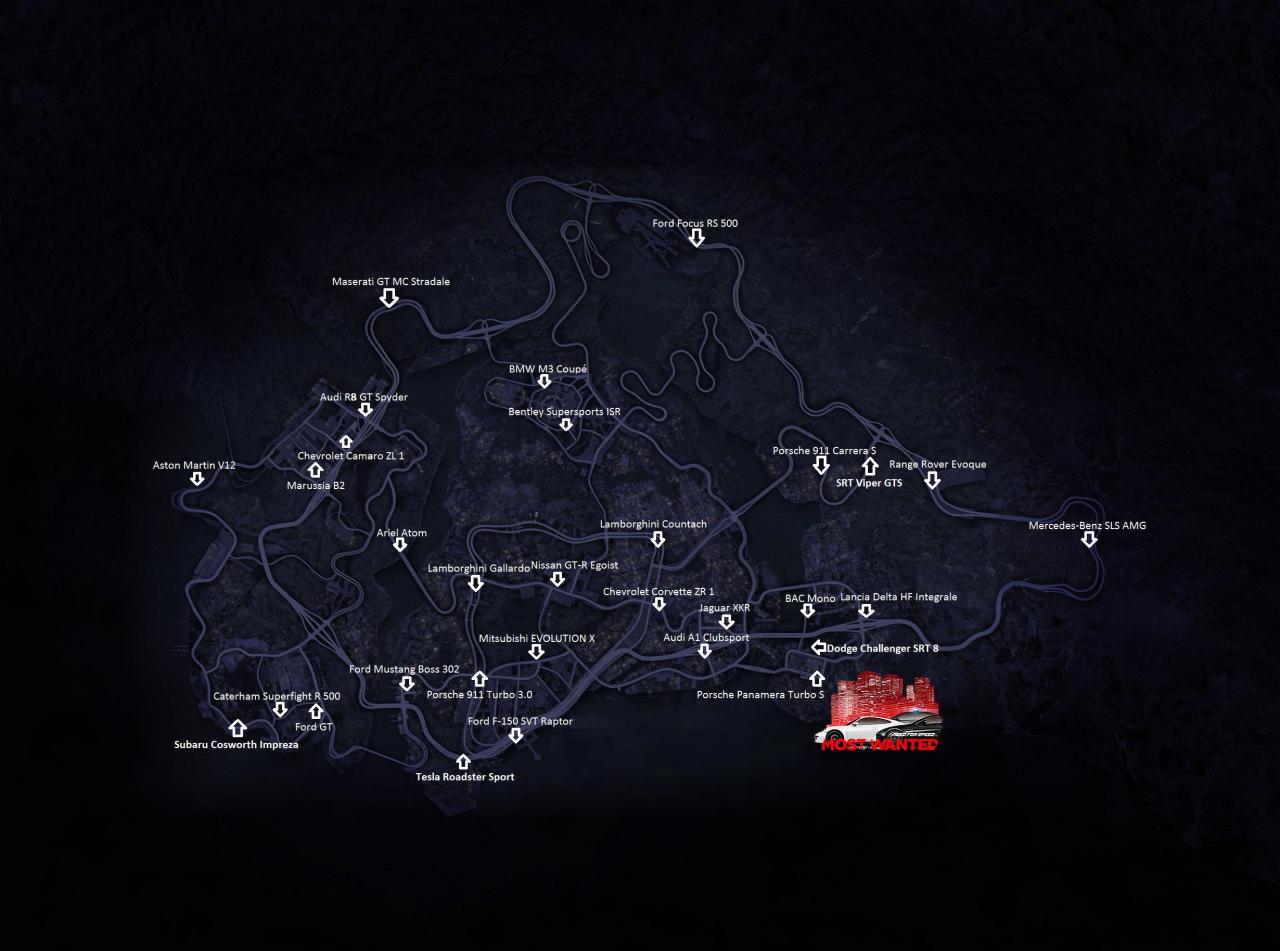 [12/11/2012] Wir helfen euch die 31 verschiedenen Autos zu finden, die zu Spielbeginn in Fairhaven und Umgebung versteckt sind.