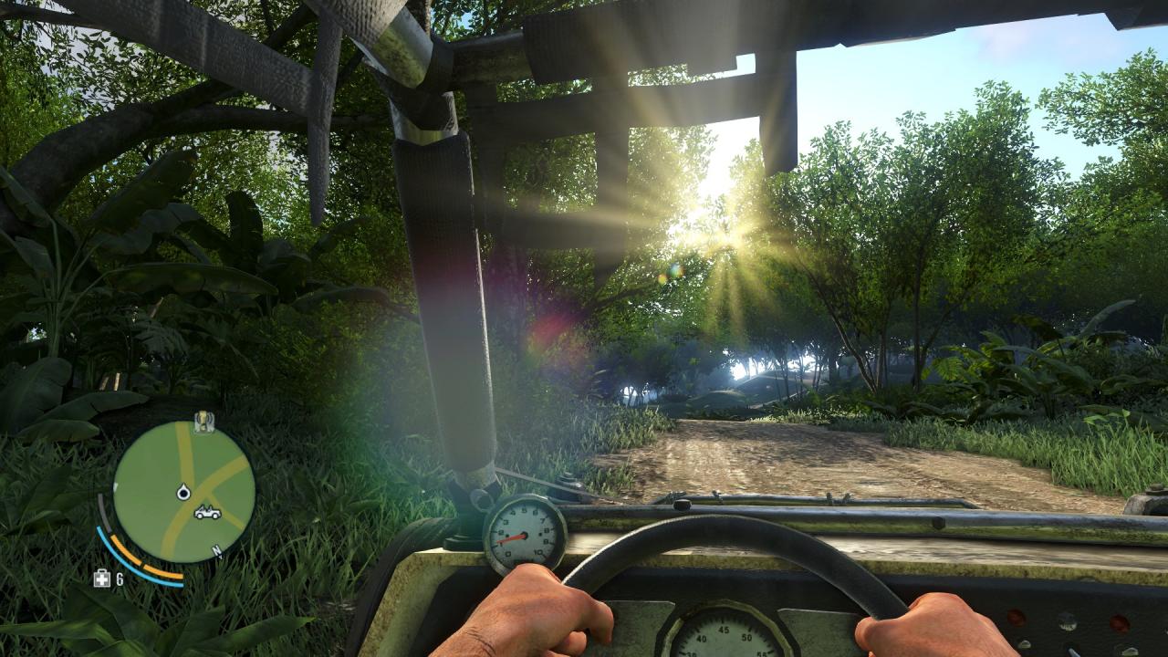[10/12/2012] Auf einer tropischen Insel gibt es natürlich den ein oder anderen Buggy, der unsere Reise lustiger macht. In Far Cry 3 steuern sich Autos jedoch so schwammig, dass wir sie manchmal unfreiwillig gegen Bäume fahren. Umso lustiger!