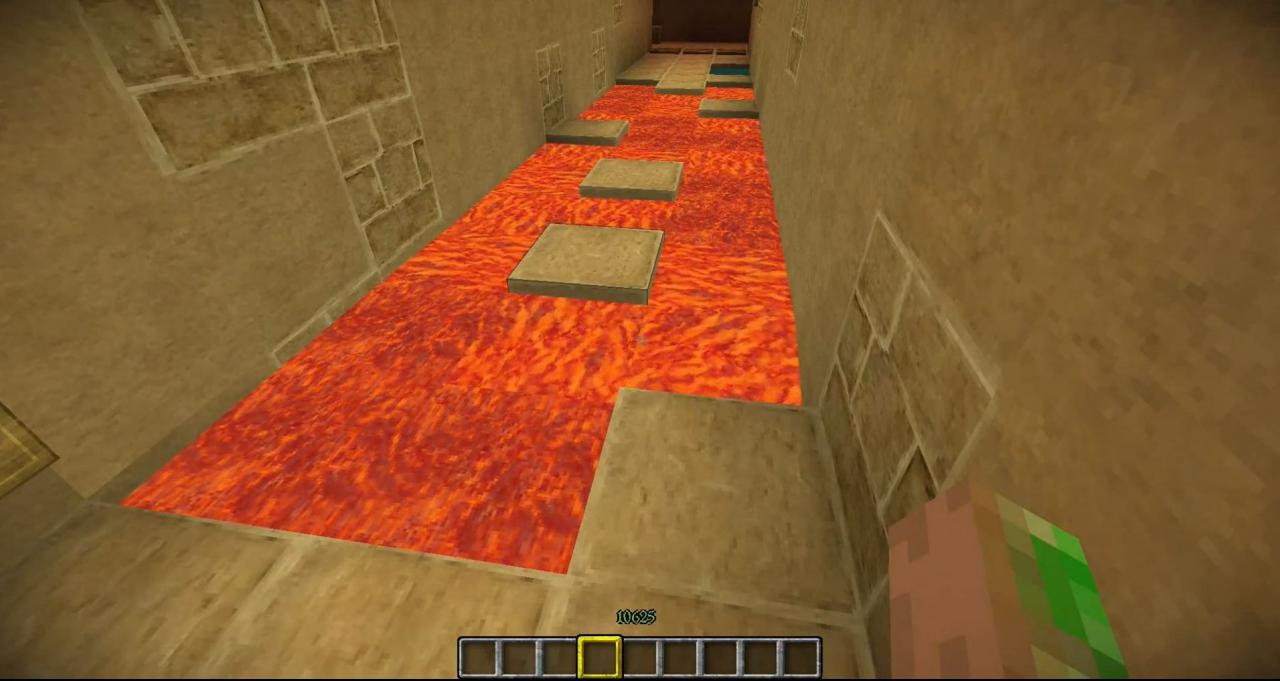 [11/01/2013] In Minecraft hat EnnoxTa eine Pyramide voller Fallen gebaut. Die Steine versinken nach einiger Zeit in der Lava und neue Steine tauchen auf - wer nicht rechtzeitig springt, geht baden. 