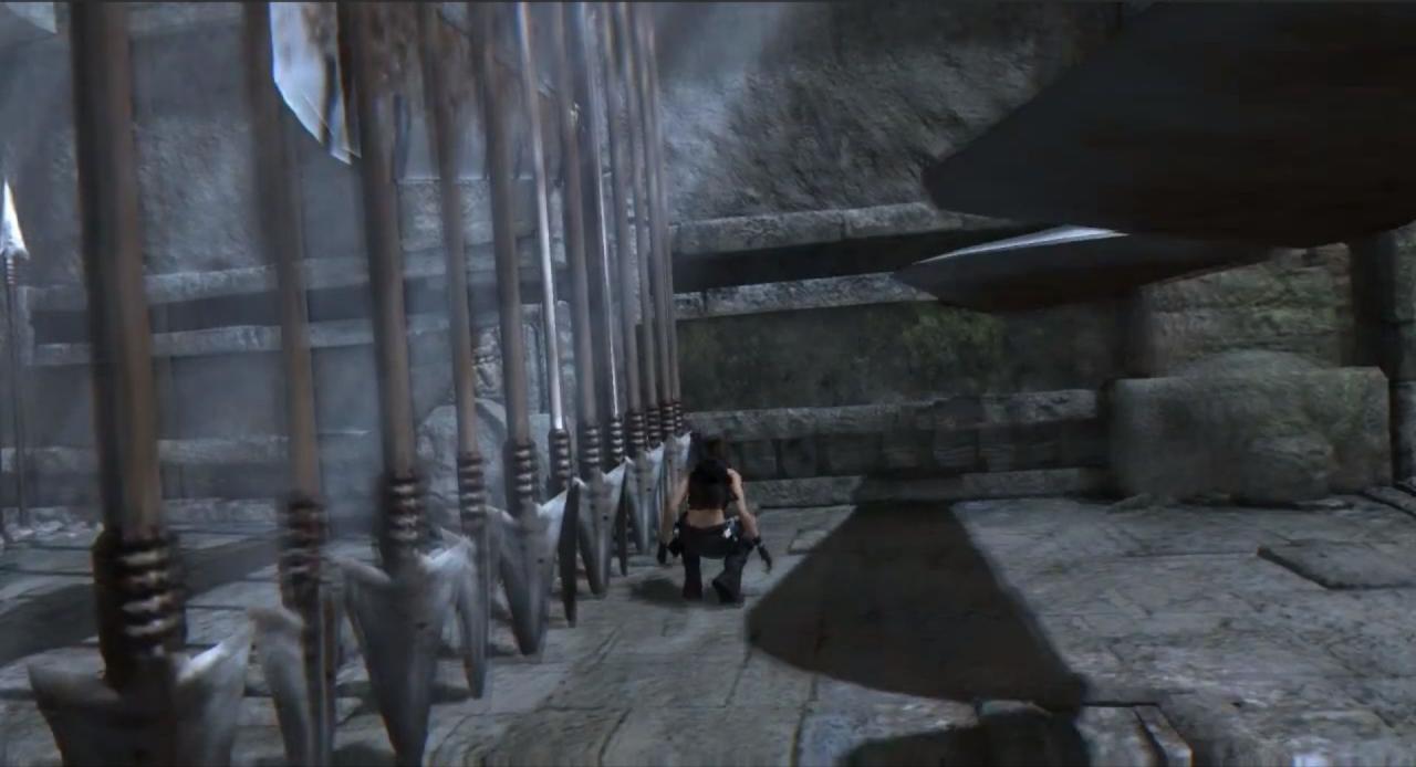 [11/01/2013] Nachdem Lara in Tomb Raider: Underworld eine Reihe von herabstürzenden Speeren überwunden hat, muss sie sich ducken, um nicht den Kopf zu verlieren. Hier ist also Geschick gefragt.