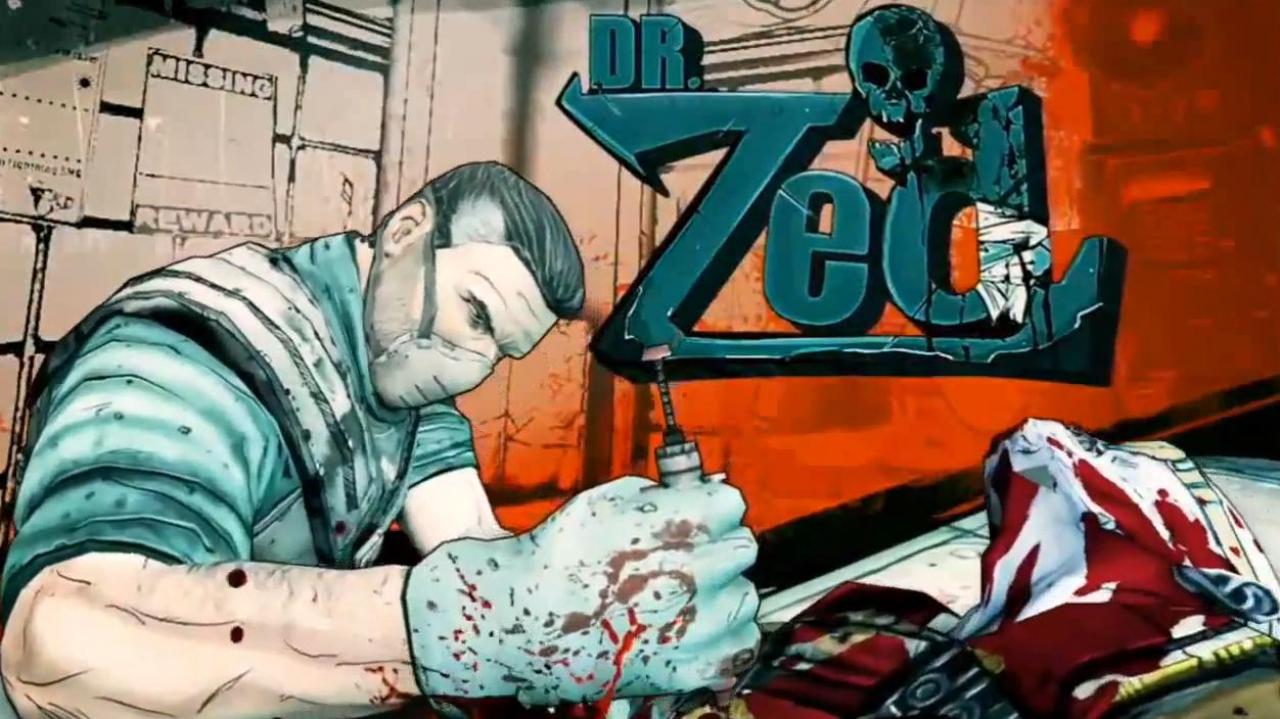 [04/02/2013] Dr. Zed lernen wir in Borderlands schon relativ früh kennen. In seinem Headquarter kaufen wir neue Munition, Waffen und nehmen Aufträge von ihm an.