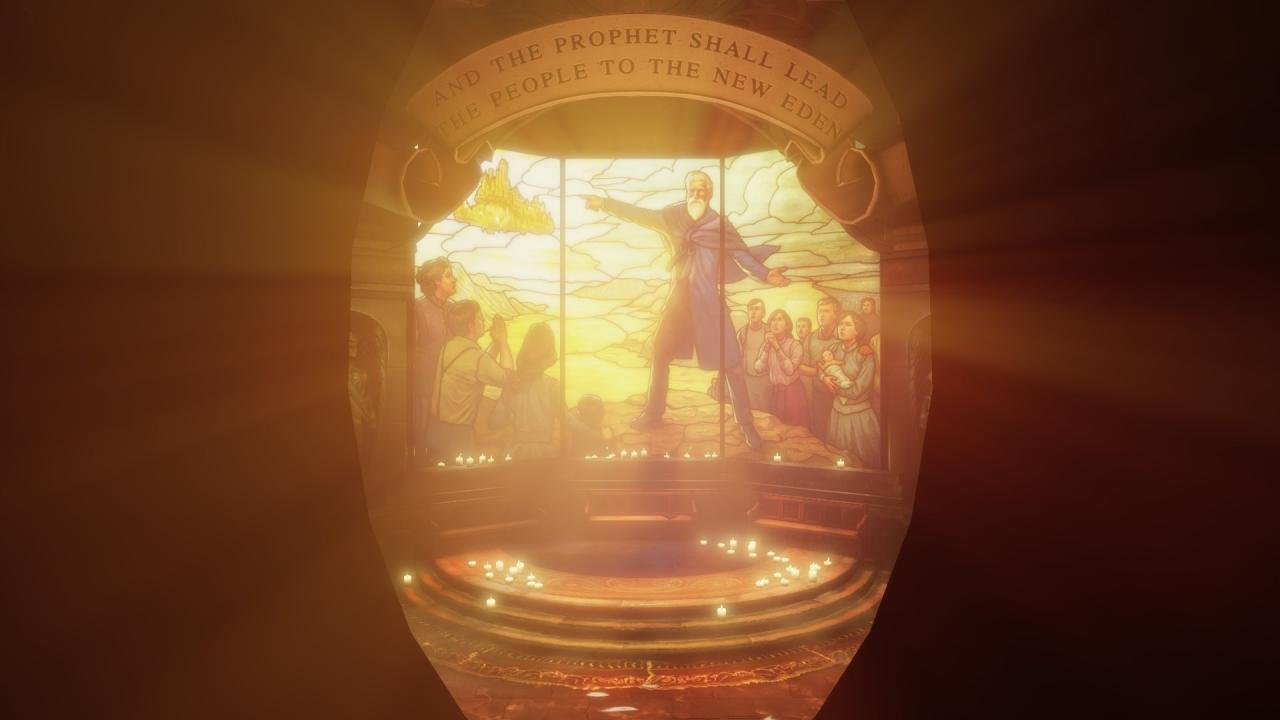 [25/03/2013] In Bioshock Infinite sind die Hinweise auf Religion ziemlich deutlich, denn es bezieht selbige in eine umfassende Gesellschaftskritik ein. Comstock wird als Prophet einer neuen Welt dargestellt. Booker muss sich taufen lassen, bevor er Columbia betreten darf. Die Wolkenstadt an sich stellt eine Allegorie zum Turmbau zu Babel dar. Der Mensch baut bis in die Wolken, um Gott näher zu sein, erfährt dadurch aber nur Unheil.