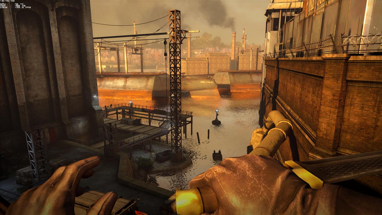 [25/04/2013] In einem fiktiven viktorianischen Zeitalter und der damit einhergehenden Industrialisierung fristen wir unser Leben in Dunwall, einer Stadt in Dishonored, die vom Walfang lebt. Interessanterweise hat die ganze Stadt noch nicht begriffen, wie man Rohre in Wände integriert, sodass diese ständig außen an der Fassade verlaufen. Umso besser für uns, uns unbemerkt durch die Stadt zu bewegen.
