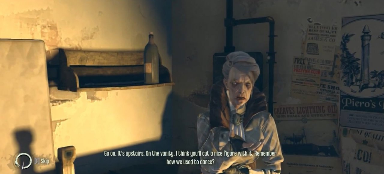 [25/04/2013] Die Lumpengräfin aus Dishonored: Die Maske des Zorns ist vielleicht nicht mehr die hellste Person im Kopf, aber wir unterstützen die alte, fast blinde Dame trotzdem. Immerhin ist sie besser als die verrückte Katzenlady aus der Kult-US-Serie Die Simpsons. 