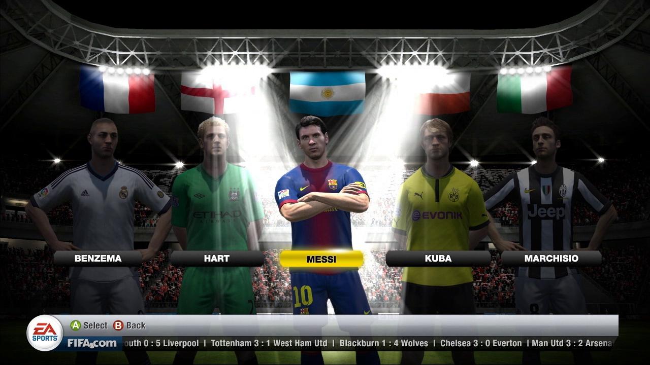 [06/05/2013] FIFA 13 Ultimate Team - Zu Beginn wählt ihr ein Start-Team der folgenden Stars aus. Euch werden dann Karten zugelost.