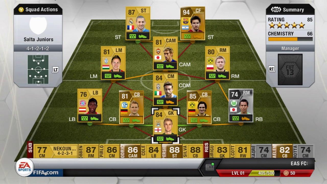 [06/05/2013] FIFA 13 Ultimate Team - Rote und orangefarbene Verbindungen solltet ihr auf Grün optimieren. 