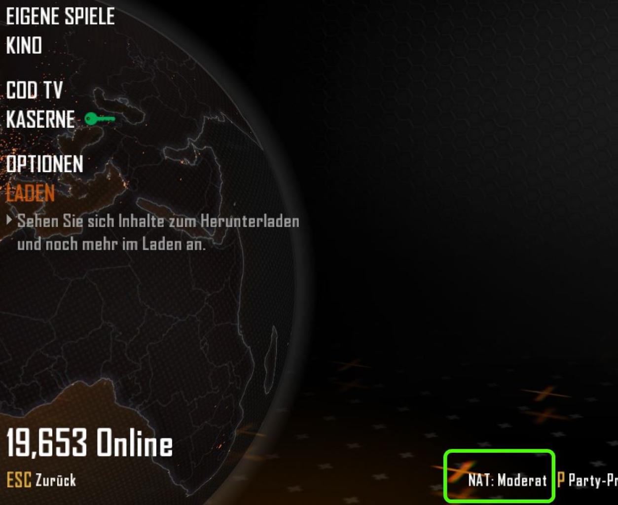 [09/05/2013] Nat-Type (grün markiert) bei Black OPs 2