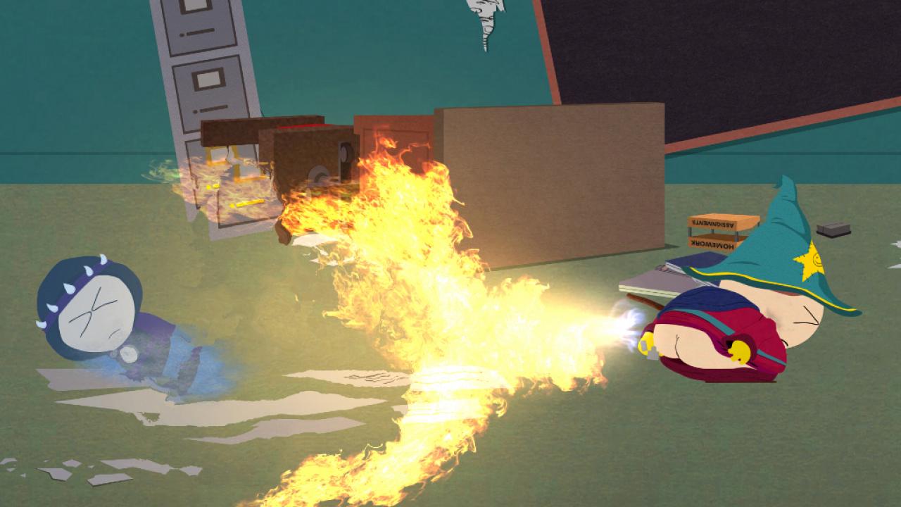 [05/06/2013] Der Fäkalhumor der Fernsehserie hat es natürlich auch in das Videospiel South Park: Der Stab der Wahrheit geschafft. Statt den Gegnern mächtige Zauber entgegen zu schleudern, wird in South park nämlich einfach gefurzt. Aber auch abseits der Kämpfe dürfen wir unseren Darmwinden freien Lauf lassen.