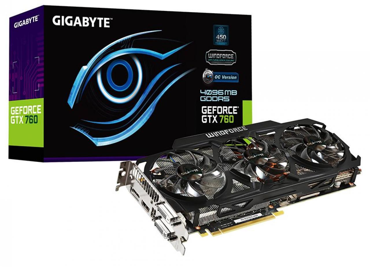 [10/07/2013] Viele Grafikkarten wie diese Gigabyte GTX 760 sind ab Werk übertaktet - doch es kann noch mehr Takt problemlos möglich sein.