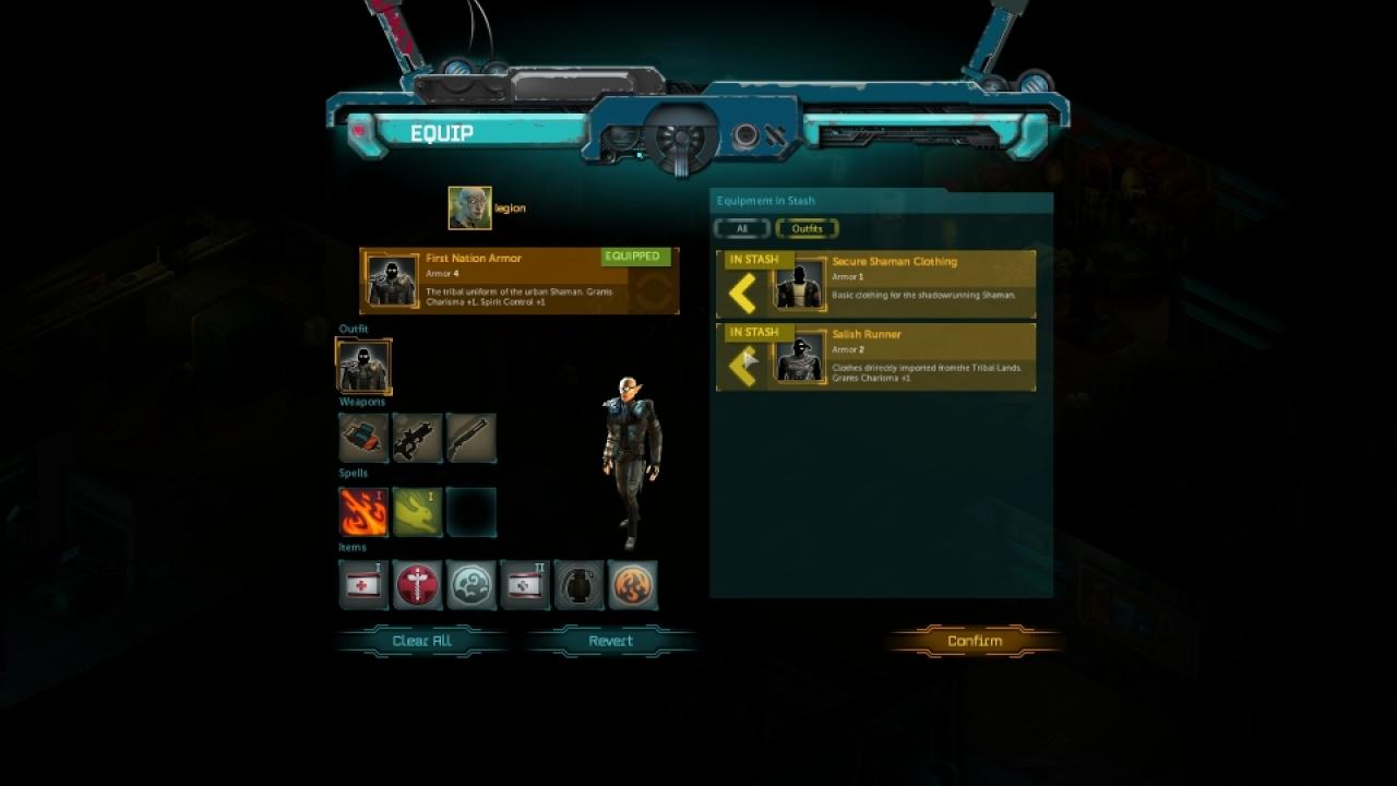[25/07/2013] Der Inventarbildschirm ist nicht grundlos so winzig - es gibt nur wenige Items im Shadowrun Returns.