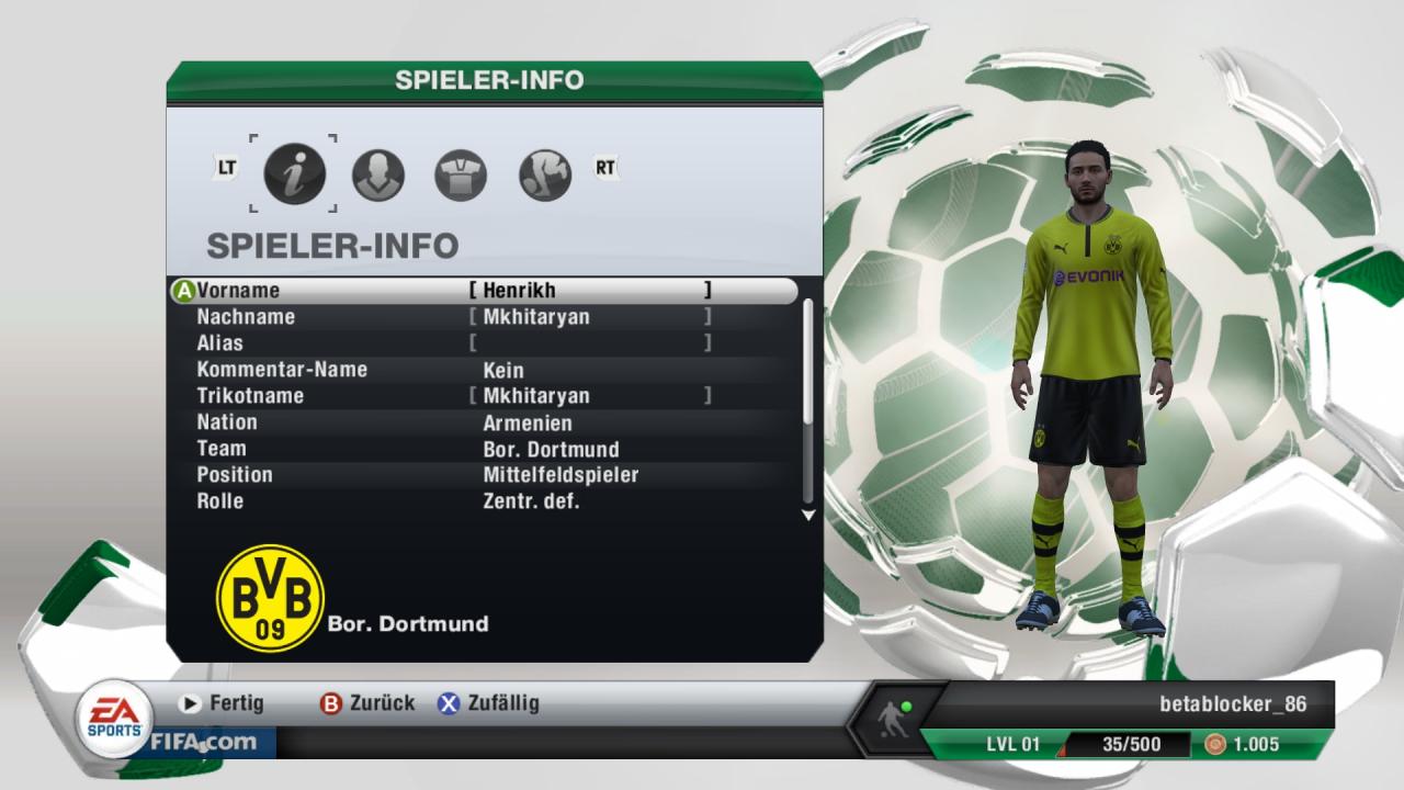 [08/08/2013] Etwas komplizierter als im FM ist es bei FIFA, neue Spieler zu erstellen. Es lohnt sich aber allemal.