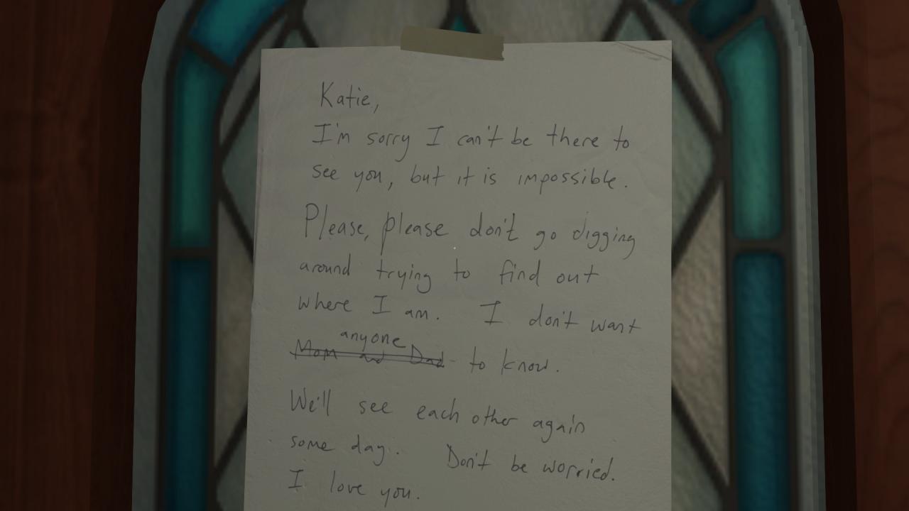 [13/09/2013] Gone Home. In diesem Titel kommt ihr als Protagonistin nach einem Auslandsjahr zurück in eure Heimat, zu eurem Haus. Doch dieses steht leer - alle scheinen verschwunden zu sein und ihr müsst herausfinden, wieso das der Fall ist. Auf dieser Entdeckungsreise müsst ihr Notizen, Tagebucheinträge und andere Gegenstände des Hauses wie Puzzles zusammen setzen, um das Rätsel zu lösen. Dabei wird mitunter ein sehr mulmiges Gefühl kreiert, da man einfach nicht weiß, was passiert ist - wo ist eure Schwester? Was soll das bedeuten, wenn sie schreibt, dass ihr euch eines Tages wieder sehen werdet?