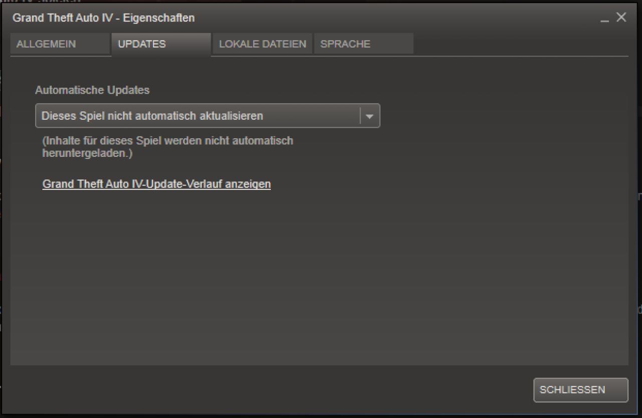[30/09/2013] GTA 4 Steam-Version: Auto-Update-Funktion deaktivieren.
