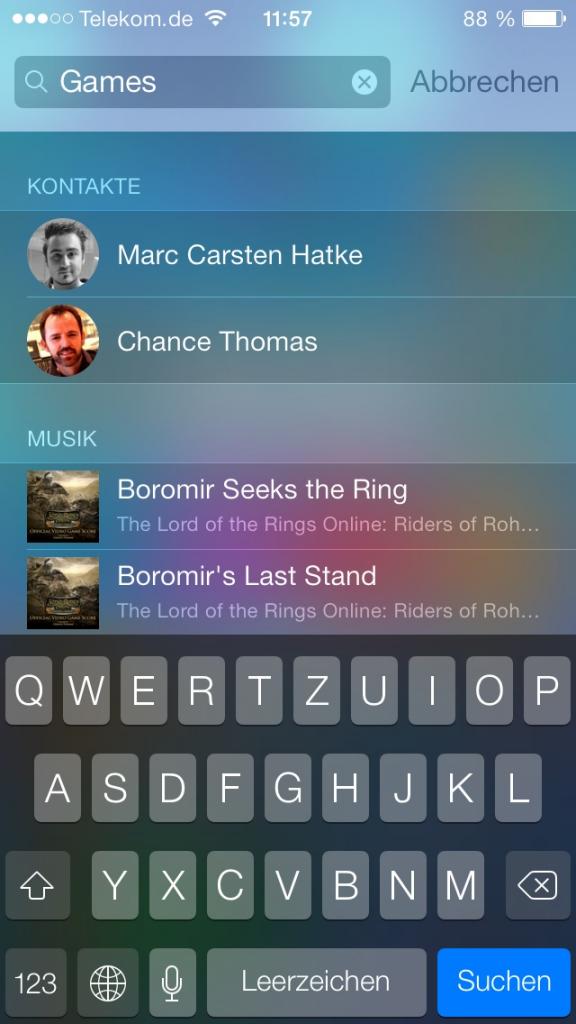 [20/09/2013] iOS7: Die Suchfunktion ist funktionaler als zuvor.