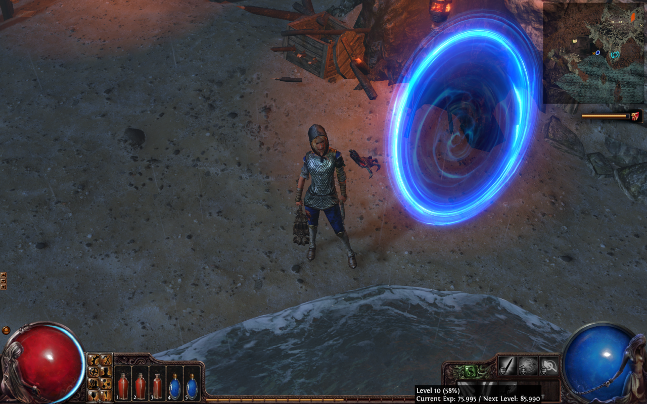 [31/10/2013] Path of Exile im Test: Na, diesen blauen Ring kennen wir doch. Die Entwickler machen keinen Hehl daraus, dass Diablo das große Vorbild von Path of Exile ist.