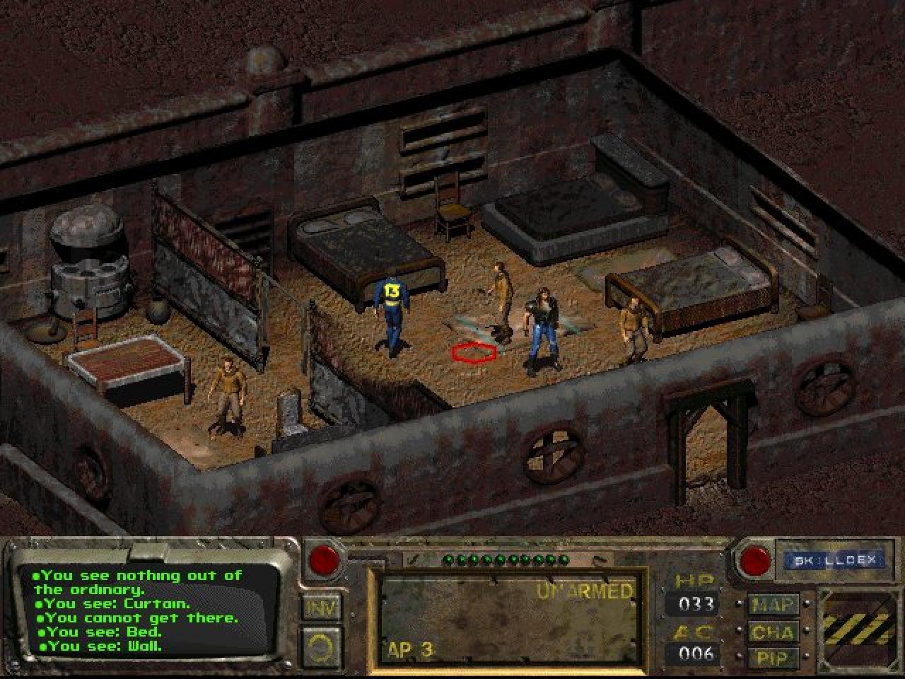 [11/10/2013] Wer sich im ersten Teil der Fallout-Serie einen Charakter mit weniger als vier Intelligenzpunkten kreiert, kann sich mit niemandem unterhalten. Die einzigen Dialogoptionen beschränken sich auf unterschiedliche Grunzlaute. Durch dieses Handicap wird das Spiel unglaublich kompliziert zu bestreiten.