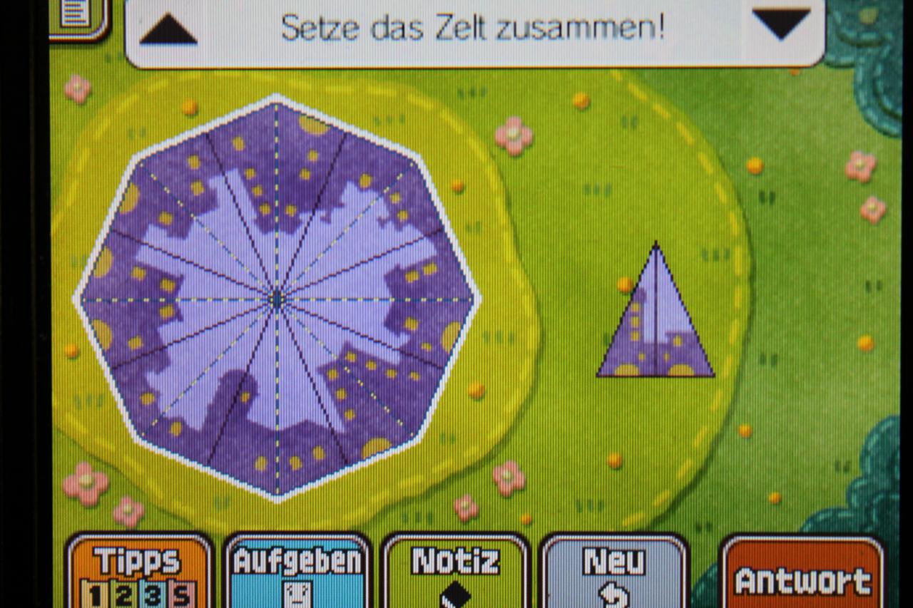 [13/11/2013] Professor Layton und das Vermächtnis von Aslant: So müssen die Zeltstücke angeordnet werden, um Rätsel 137: Sorge am Berg 2 erfolgreich abzuschließen