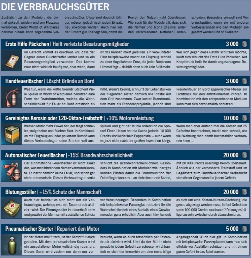 [12/11/2013] Verbrauchsgüter in World of Warplanes.