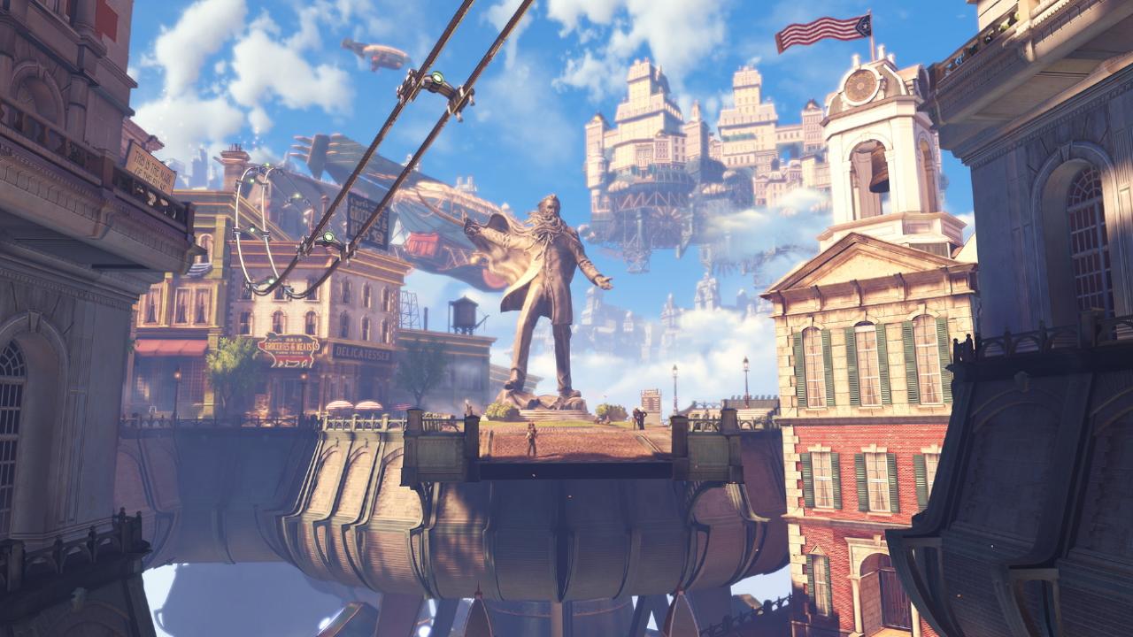[29/11/2013] Die glorreiche schwebende Metropole Columbia hält eine glänzende Fassade aufrecht. Wer die Macht von Comstock aus Bioshock: Infinite nicht hinterfragt, erlebt hier sicherlich eine wohltuende Zeit und kommt aus seinem Urlaub im Angesicht der nicht zu missachtenden Sonneneinstrahlung braungebrannt zurück. Sonnencreme nicht vergessen!