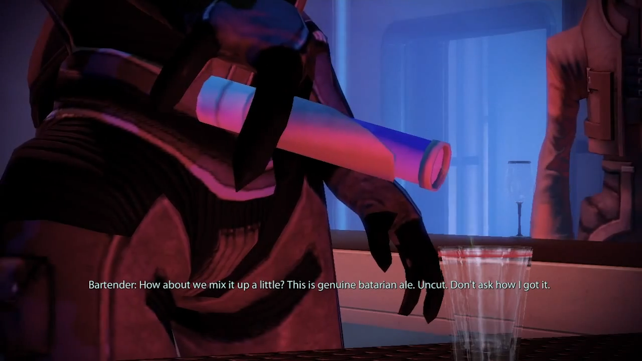 [12/11/2013] Commander Shepard hat im zweiten Teil der Sci-Fi-Trilogie die Möglichkeit, sich an der Space Bar ordentlich zu betrinken und dann die Tanzfläche zu rocken. Wir sehen aber nur ungern Betrunkenen bei ihren peinlichen Darbietungen zu.