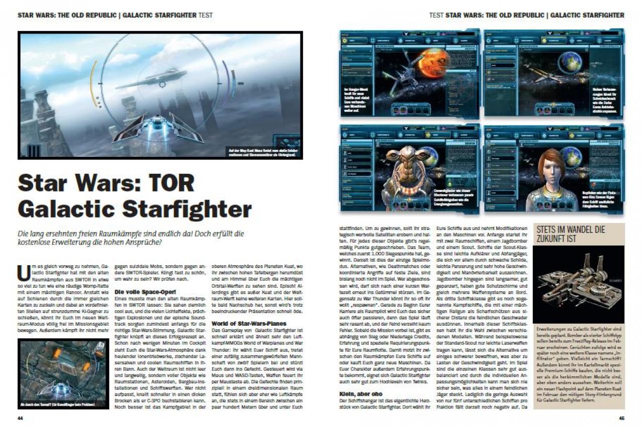 [17/12/2013] Test der SWTOR-Erweiterung Galactiv Starfighter in buffed 01-02/2014