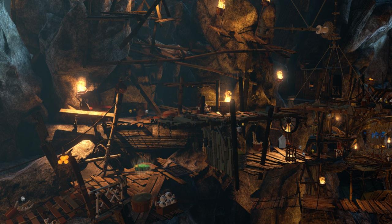 [25/02/2014] Schon im Film wirkte Goblinstadt wie ein Videospiel-Level - in zwei Gruppen geht es kreuz und quer über die Stege.